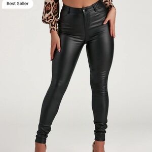 Burgundy leather pants